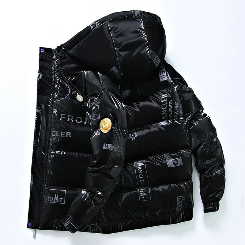 Chaqueta de plumón para hombre, abrigo coreano con capucha, color negro claro, novedad de otoño e invierno, 2024
