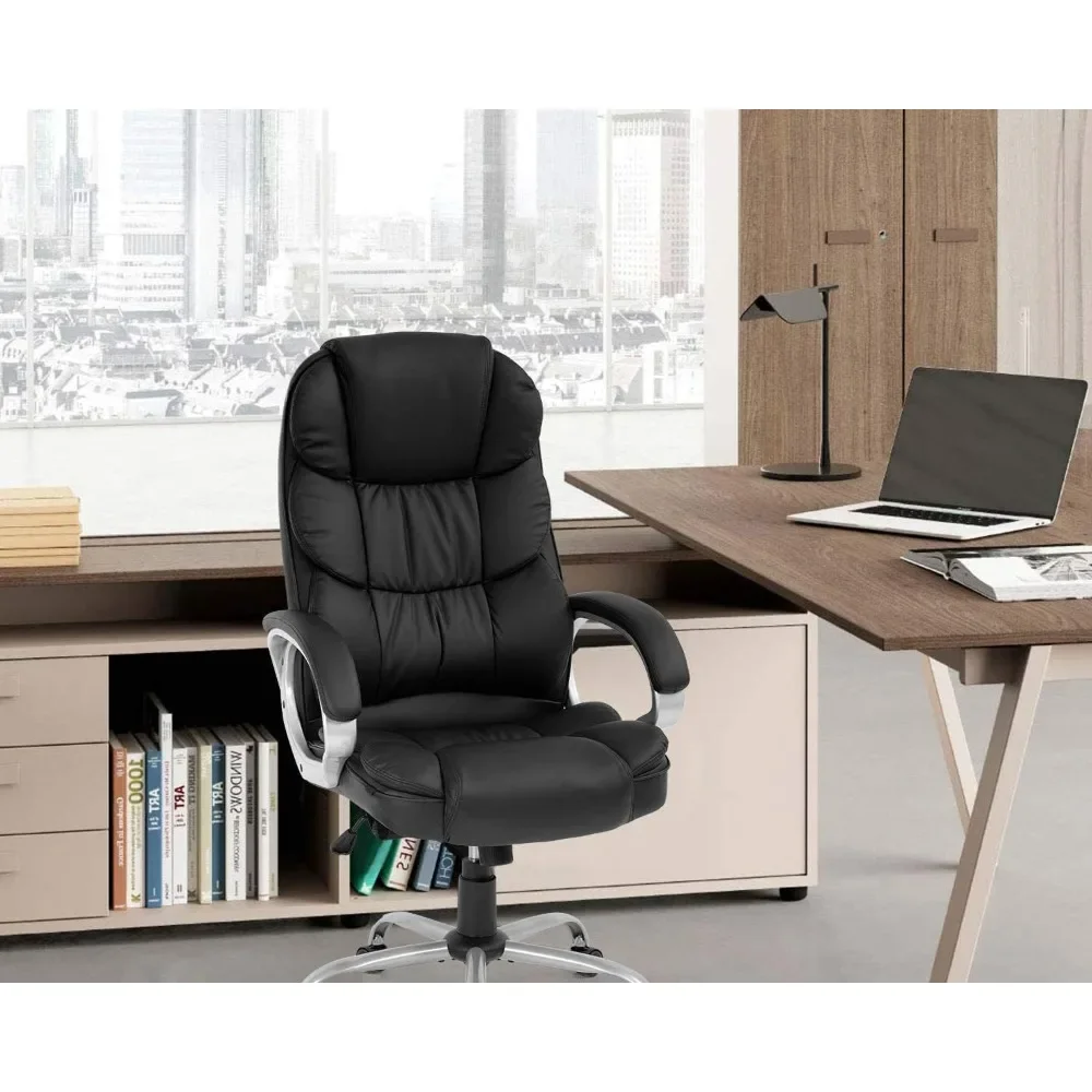 Office Chair ,High back ergonomic office chair, PU leather swivel work chair with armrests and lumbar support, Office Chair .