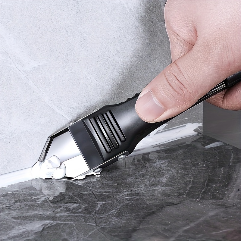 3-in-1 ซิลิโคนกาวชุดเครื่องมือสแตนเลส Steelhead Caulk Remover และ Sealant Finishing เครื่องมือ Grout Scraper
