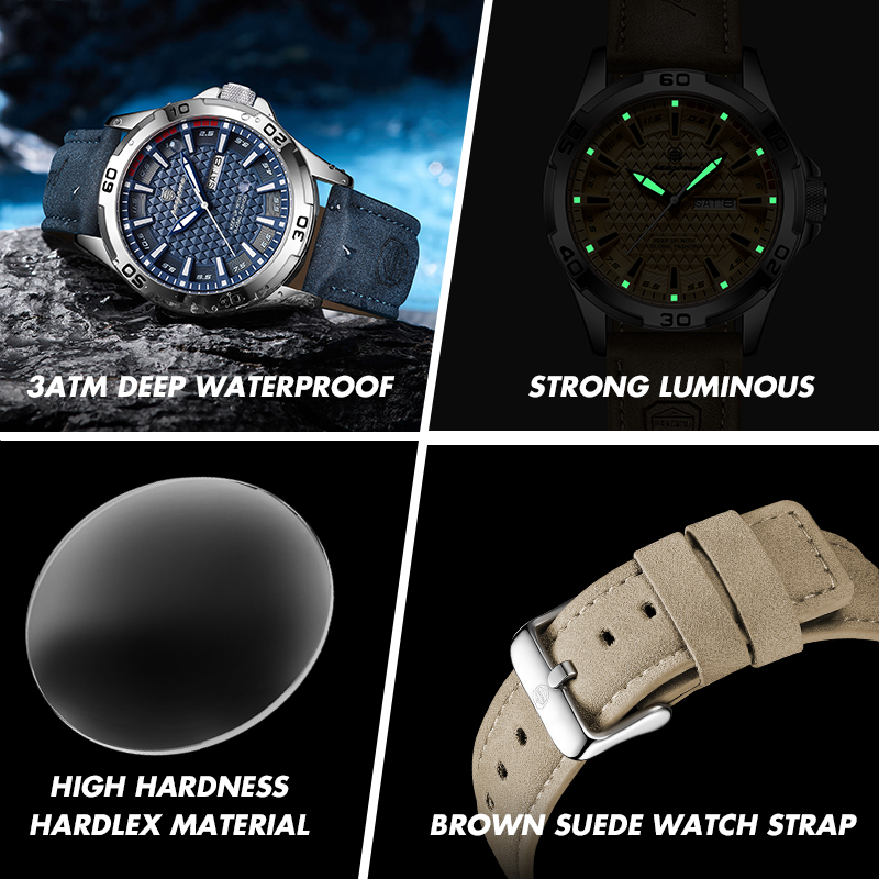 PAAZOMU Brand Men Fashion Quartz Watches Male Leather Strap Sport Waterproof Wristwatches CalendarClock Relogio Masculino