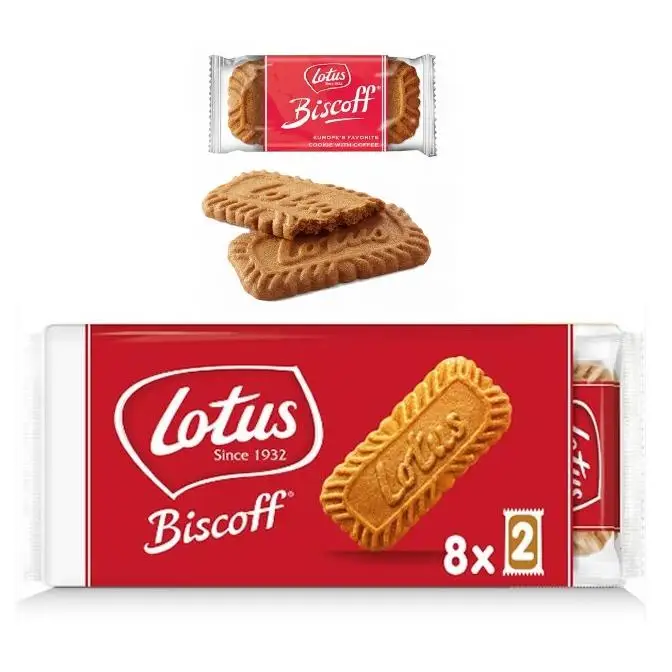 Biscoito Lotus Biscoito Lotus Original Caixa Caramelizada com 12 Pacotes Cada pacote tem 8 pacotes individuais de 2 biscoitos Vegan. Aromas artificiais sem corantes, Aromas