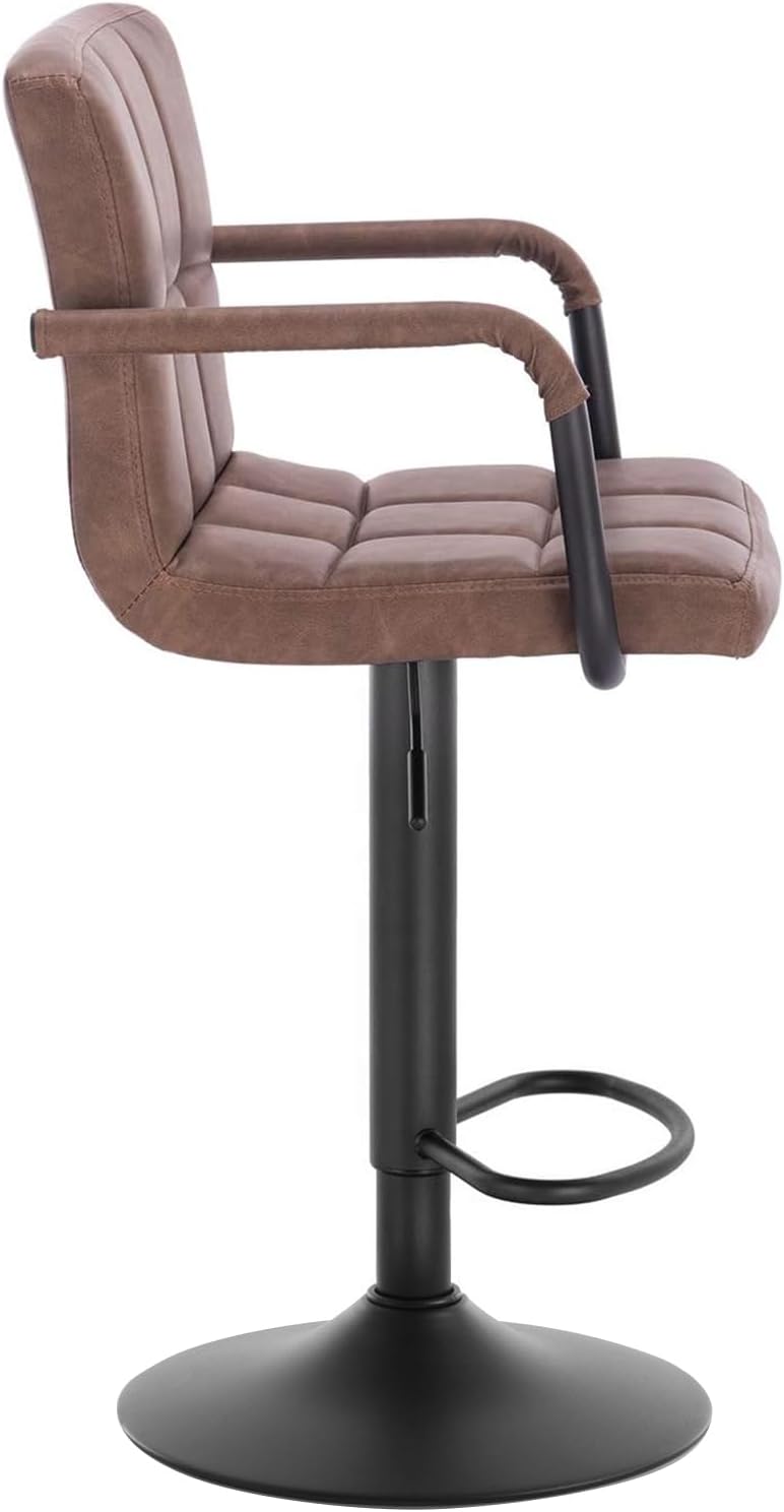 Barhocker BH113dbr-2 Set of 2 Barstuhl Tresenhocker Bistrohocker Designer Hocker mit Backrest,