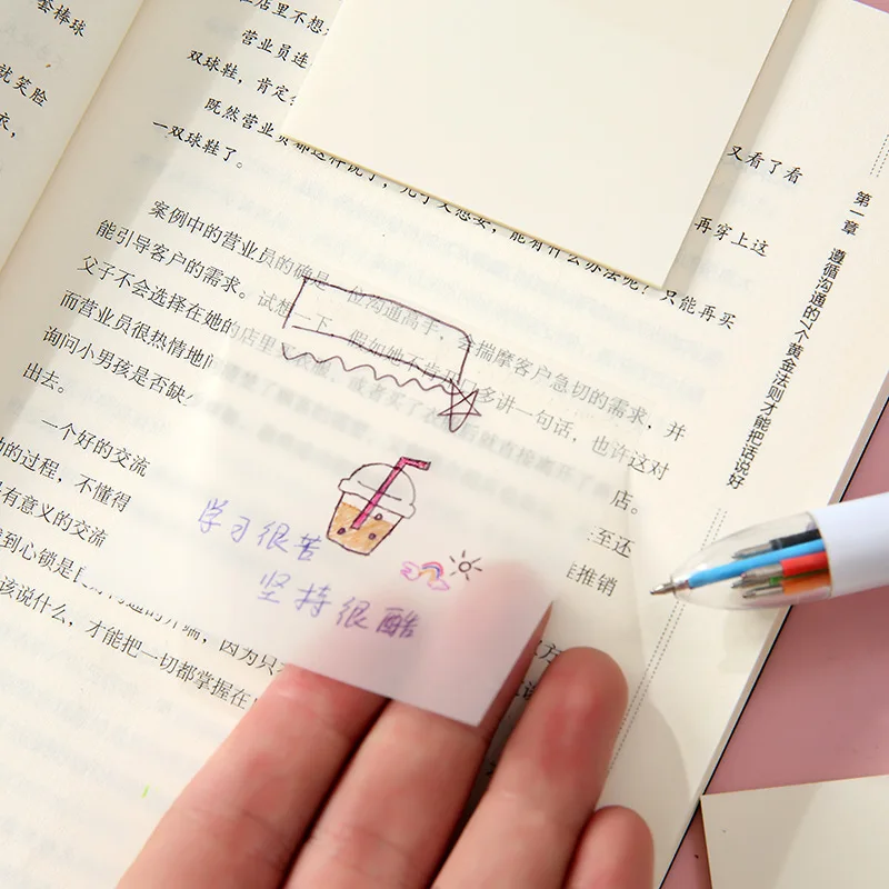 Clear Sticky Notes Minimalist Design High Value Memo Pads for School Office Notebook Accessories memo pad scrapbooking kawaii