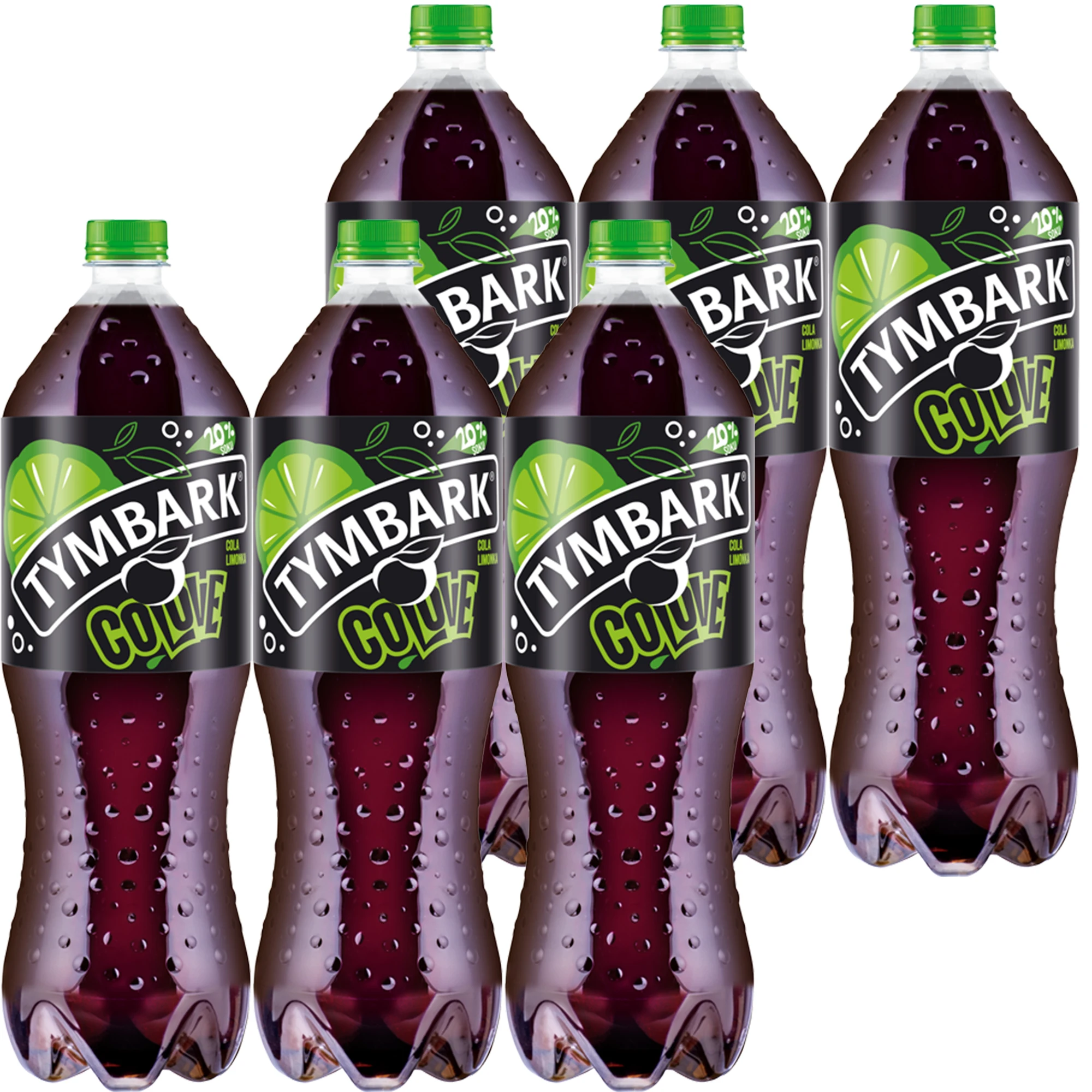 Tymbark Colove Napój gazowany o smaku coili i limonki 1,5 l x 6 sztuk