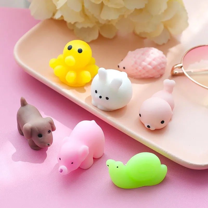 18 Pcs 미니 릴리스 스트레스 동물 핀치 음악 어린이 시뮬레이션 편안한 기분 압박 감소 압력 장난감 생일 선물