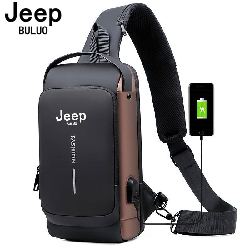 JEEP BULUO Marke Hohe Qualität Männer Brust Sling Taschen Motorrad Umhängetasche Umhängetasche Travel Pack Anti-diebstahl Männlichen Mode heiße Neue