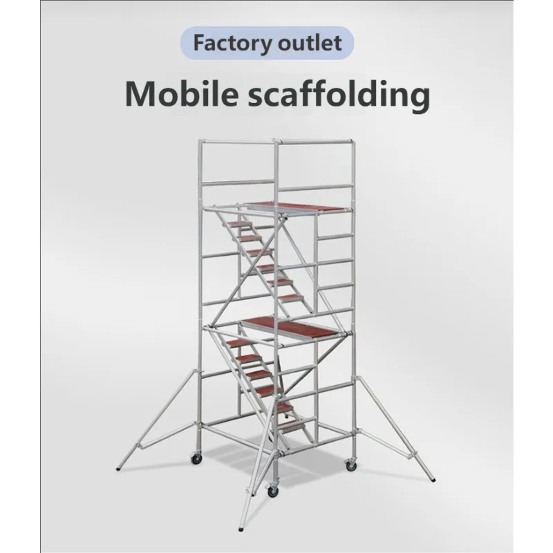 FOB Scaletta mobile con piattaforma mobile per decorazione del cantiere, impalcatura mobile in lega di alluminio a installazione rapida