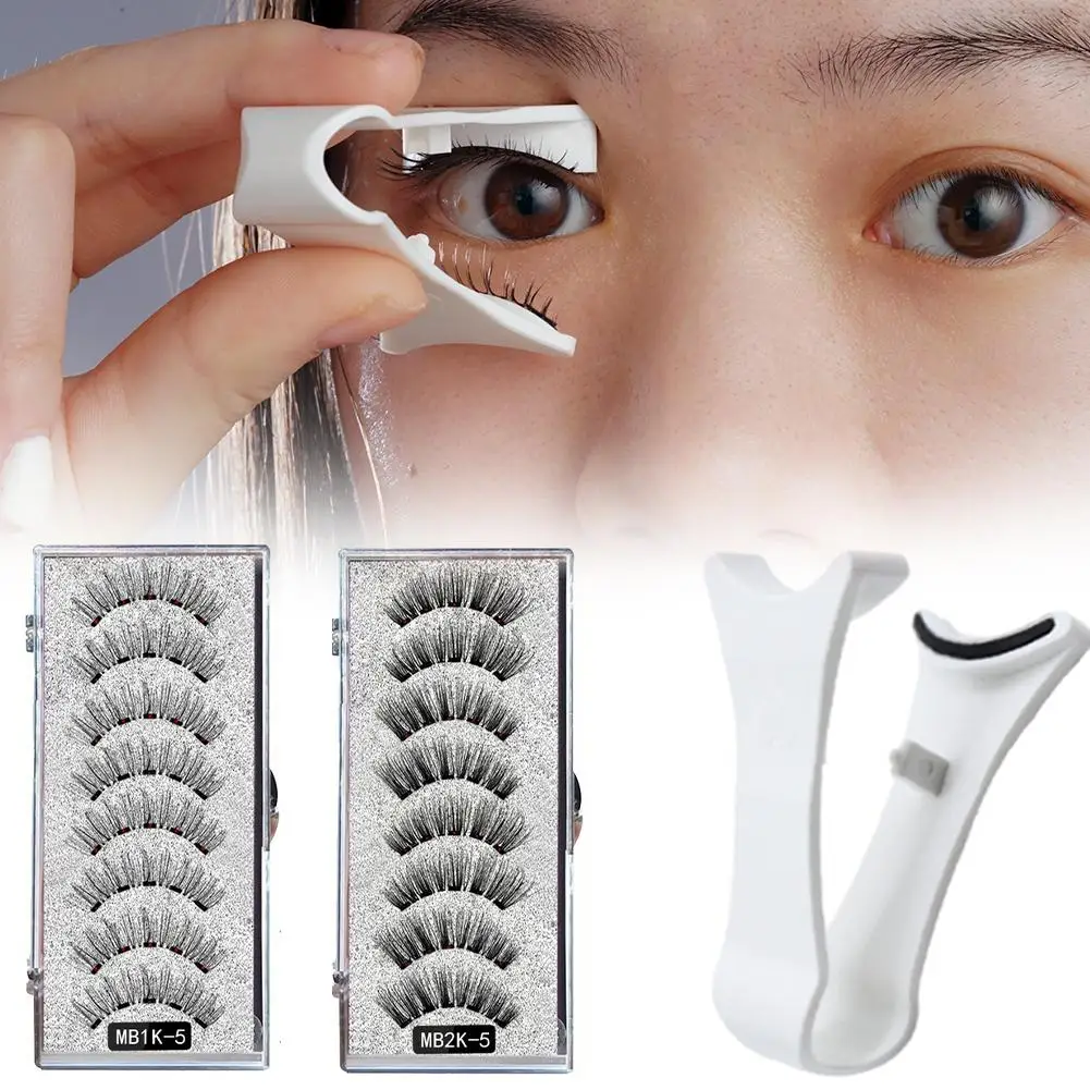 5 paia di magneti pinzette con 3d Magnetic Natural Mink False Clip professionale bigodino trucco Extension ciglia morsetto per ciglia