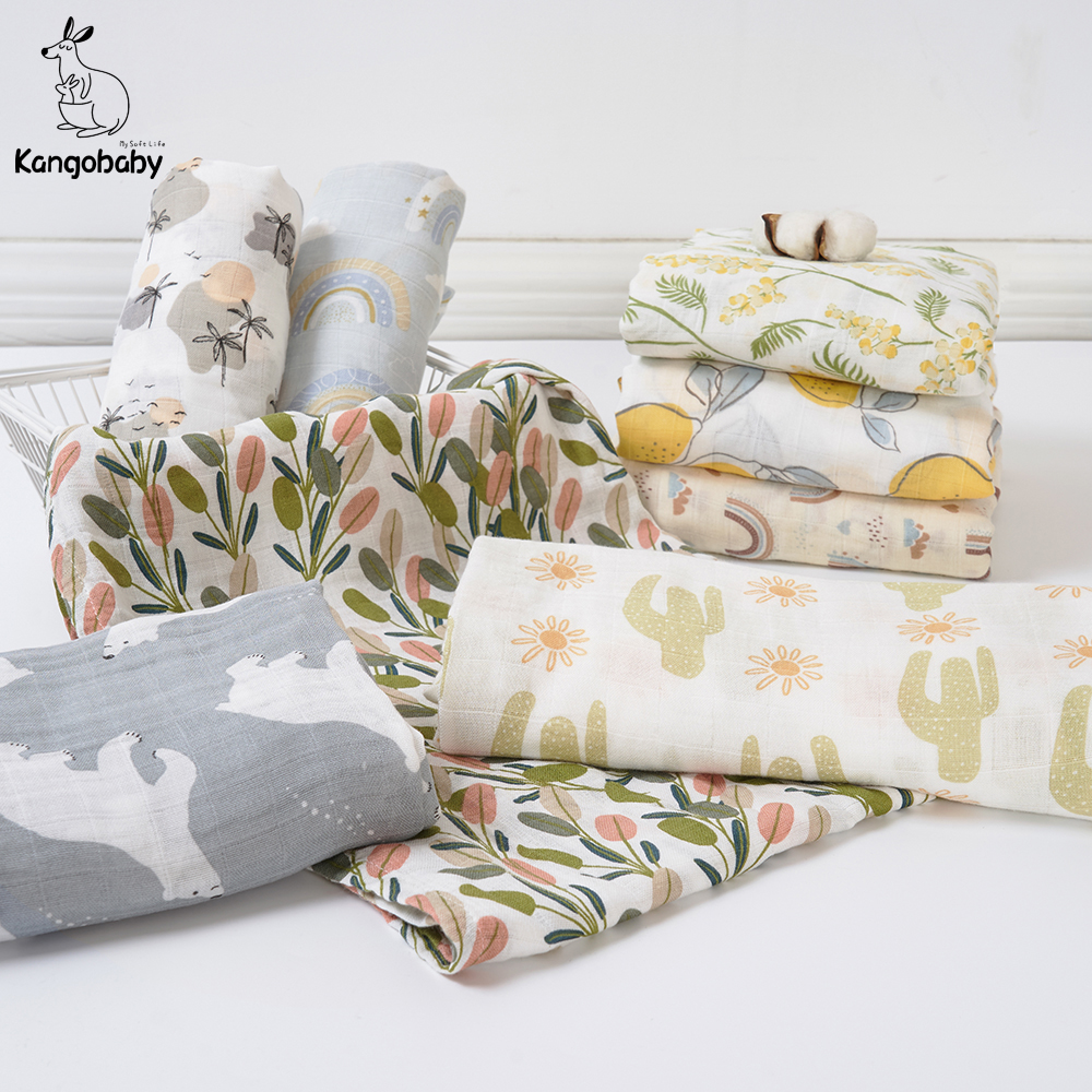 Kangobaby # My Soft Life # новый дизайн, Бамбуковая хлопковая муслиновая Пеленка, детское одеяло, чехол для кормления, суперудобная пеленка для новорожденных