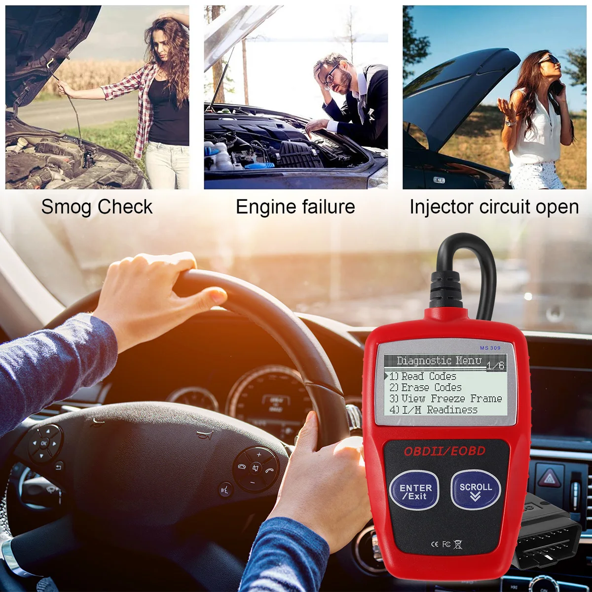 Herramienta de diagnóstico automotriz lector de códigos de problemas automotriz multifuncional escáner de herramientas de diagnóstico de motor preciso leer y borrar código de problemas ver