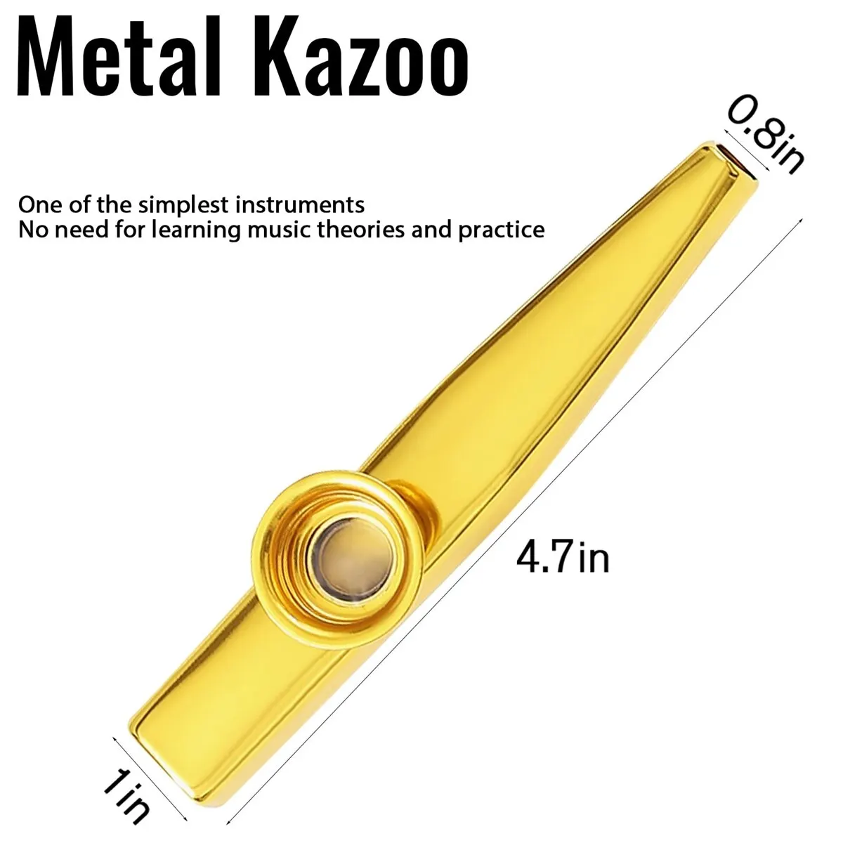 Kazoo Argento Lega di alluminio con membrana Flauto Bocca a membrana Strumenti musicali Kazoos
