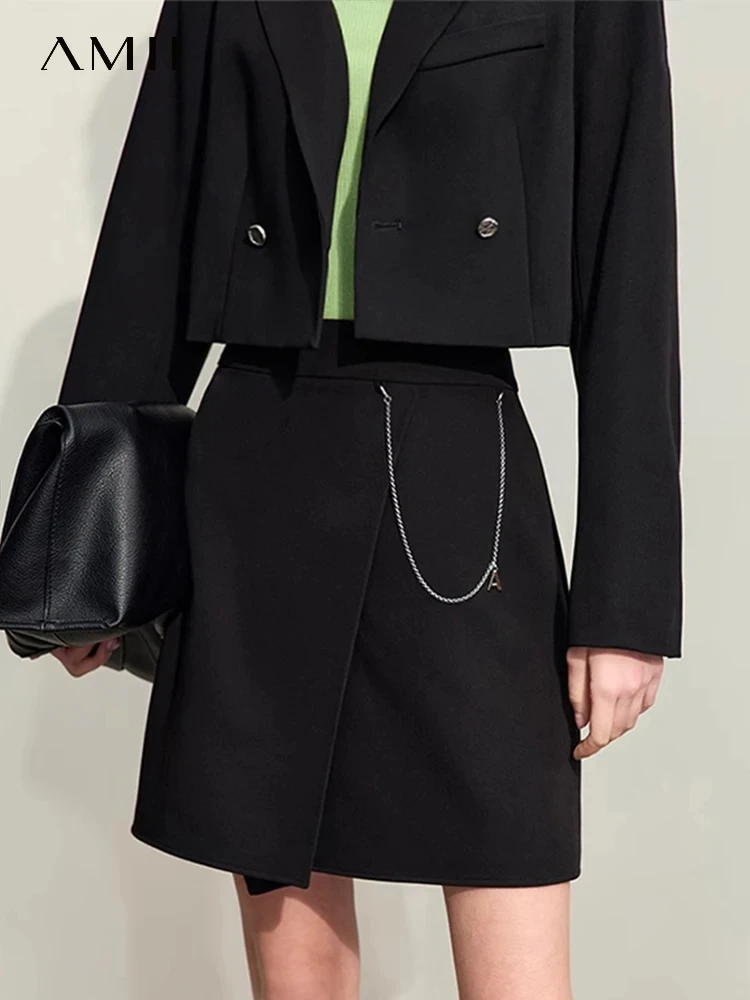 AMII Minimalist Casual Shorts Skirts Women High Waist 2025 Spring New Fashion Commuter Straight A-Line Skirt 12343035