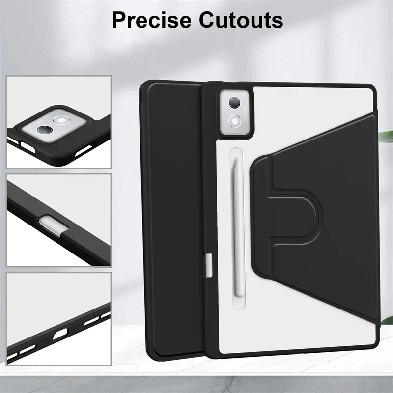 For Lenovo Xiaoxin Pad Pro 12 7 2025 Case TB375FC Acrylic Rotating Stand Tablet Funda For Lenovo Tab P12 12.7 inch TB371FC 2023