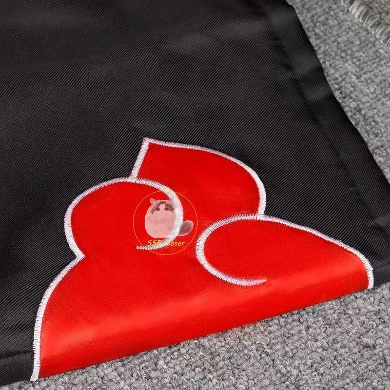 Bilibili Anime Naruto Akatsuki Cosplay Ninja Costume Uchiha Itachi Red Cloud Cloak Robe Cloak Headband Props Halloween Clothes