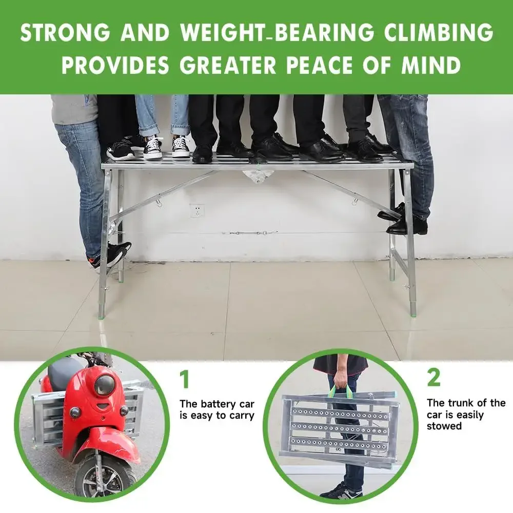 Folding Tripod Work Platform Tower Ladder Stool Multifunctional Portable Scaffolding Equipment Easy Assembly Rust Resistant