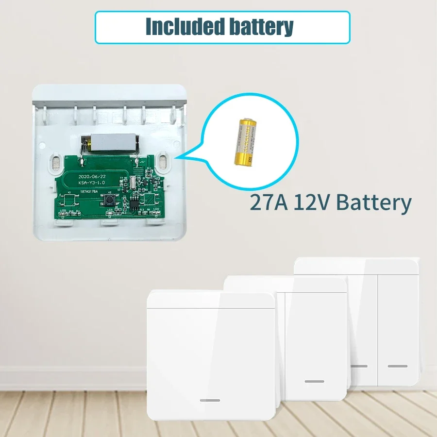 Interruptor de parede sem fio, receptor de relé rf 433mhz 1/2/3gang, interruptor de painel, controle remoto para lâmpada led 10a 110v 220v