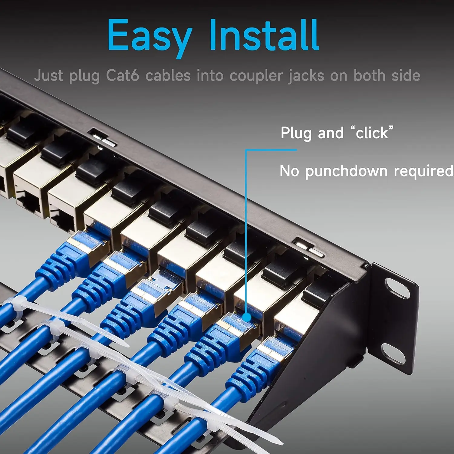 ZoeRax 24-портовая патч-панель RJ45 Cat6/Cat6a/Cat7, сетевая патч-панель сцепления RJ45, 19 дюймов