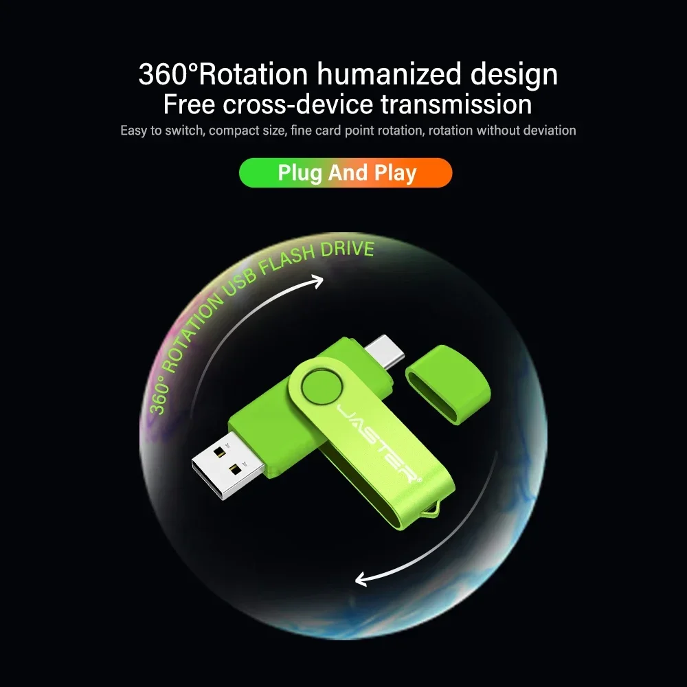 TYPE-C 2in1 High-capacity Speed USB Flash Drive 128GB Free Key Chain Pen Drive 64GB Business Gift Memory Stick Phone U Disk 32G