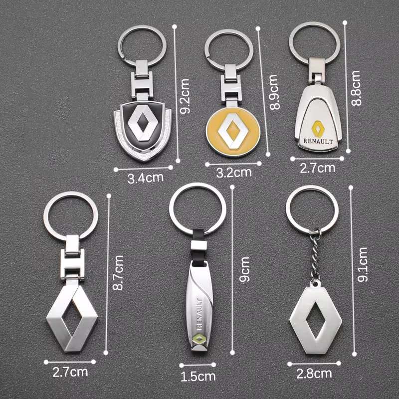 3D Metal Leather Car Logo Key Chain Car Styling Keyring Keychain For Renault Megane 2 3 Koleos Duster Clio 4 Logan Captur Kadjar