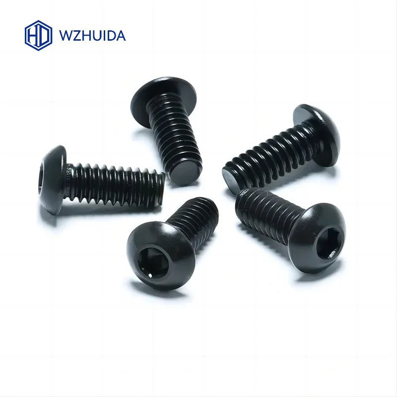 M2 M2.5 M3 M4 M5 M6 M8 M10 negro hexagonal cabeza de botón tornillo A2-70 304 acero inoxidable ISO7380