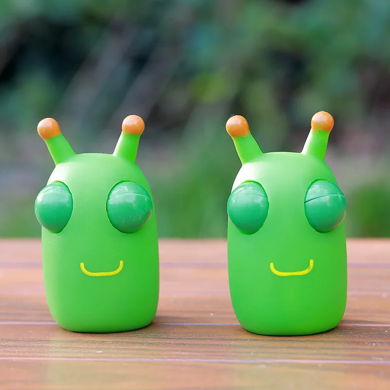Creative Funny Eyeball Burst Squeeze ของเล่นสีเขียว Caterpillar Pinch ของเล่นเด็กผู้ใหญ่ความเครียดบรรเทา Fidget ของเล่นตุ๊กตาแพนด้าของเล่น