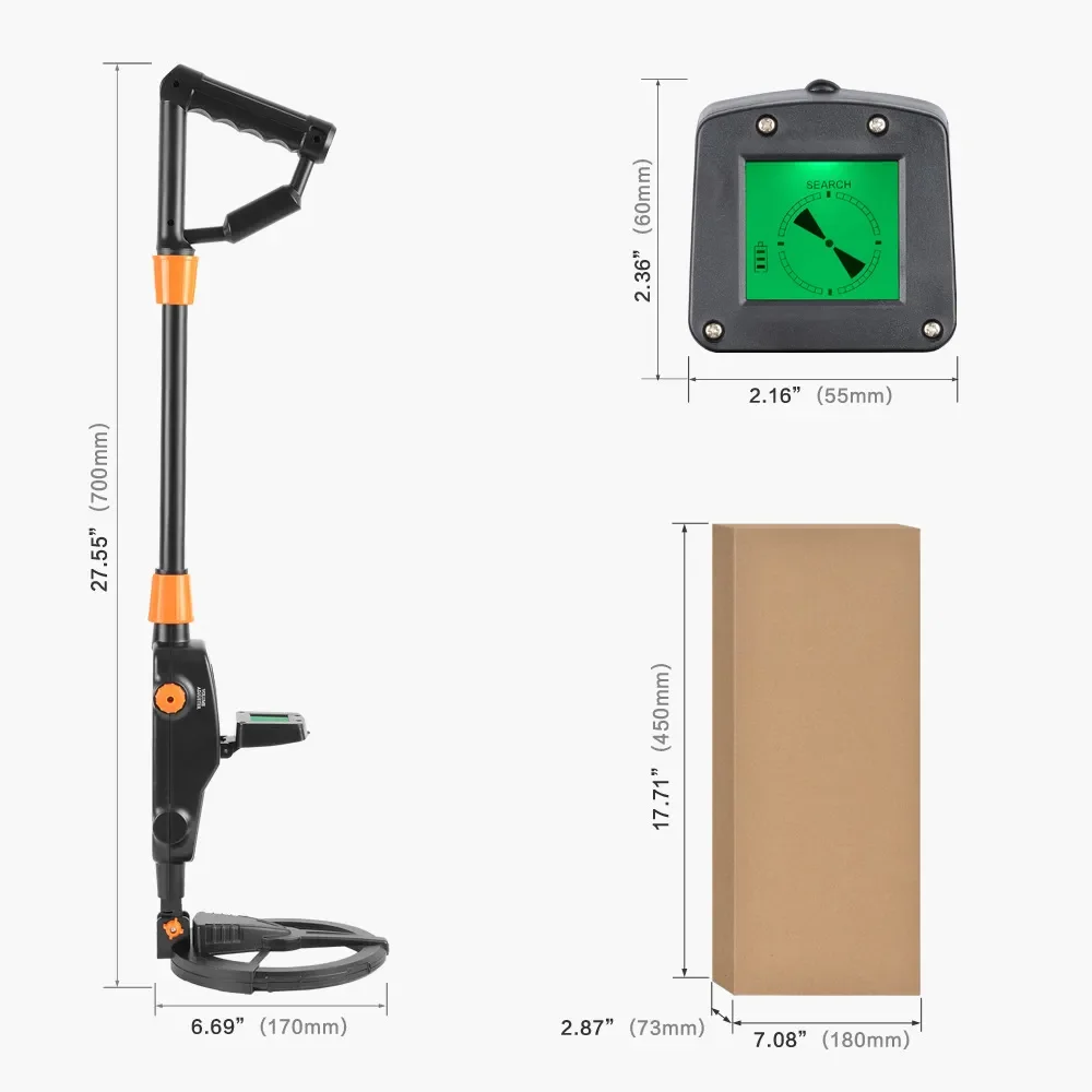 Metaalgouddetector Handheld Pinpointer Treasure Ondergrondse metaaldetector Tracker Seeker Finder met waterdichte zoekspoel