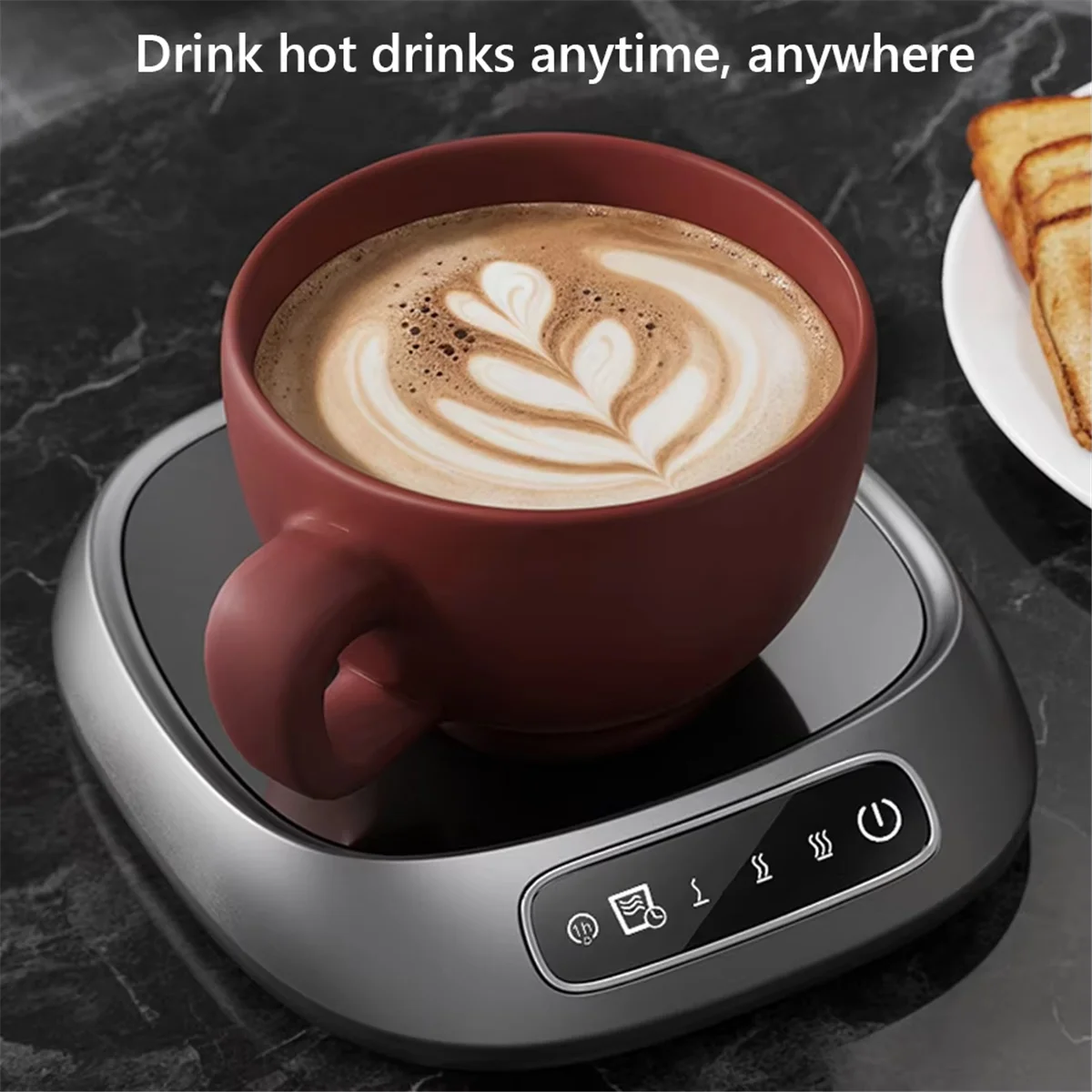 A72P CoffeeMug อุ่นโต๊ะถ้วยเครื่องทําความร้อนพร้อมระบบปิดอัตโนมัติและจับเวลาสมาร์ทถ้วยอุ่น USB Powered Thermostat Coaster สําหรับของขวัญ
