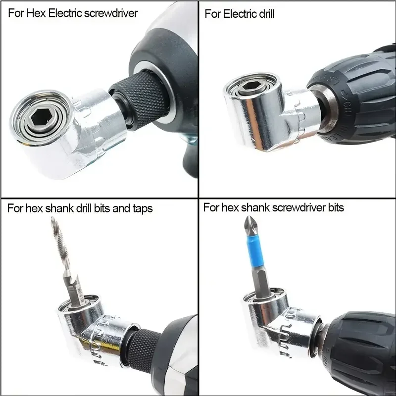 105 °   Adaptador de broca de ângulo reto, suporte de broca magnética de aço crv para espaços apertados, acessórios de driver sem fio de impacto de 1/4"