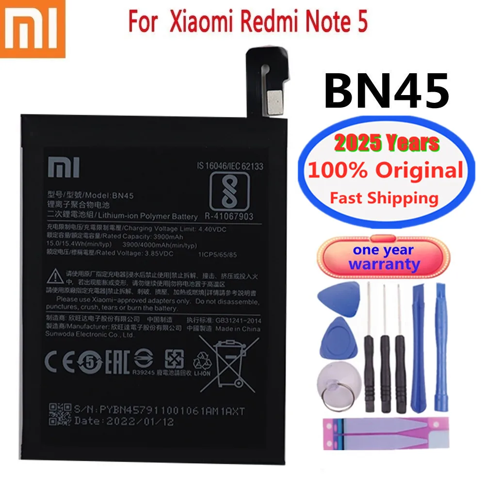2025 ปีแบตเตอรี่เดิมสําหรับXiaomi Mi Redmiหมายเหตุ 10 10S 10X 9 9S 9T K30 K40 K20 8 8T 7 5 5A Pro POCO X3 M3 F3 F2 Proแบตเตอรี่