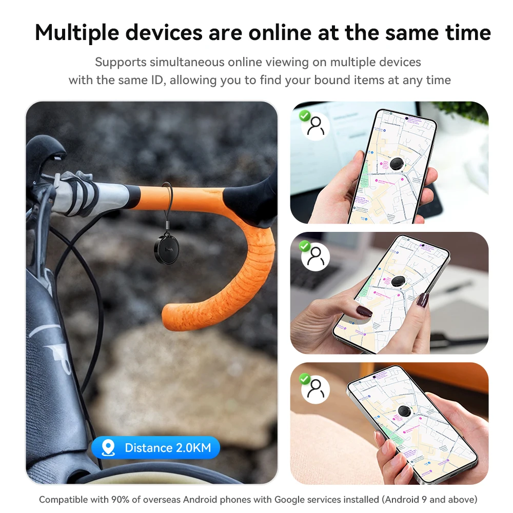 Смарт-тег HOCO, Bluetooth, Android-трекер, поддержка Google Find My, GPS-поиск меток, локатор, анти-потерянный трекер для ключей, багажа для домашних животных
