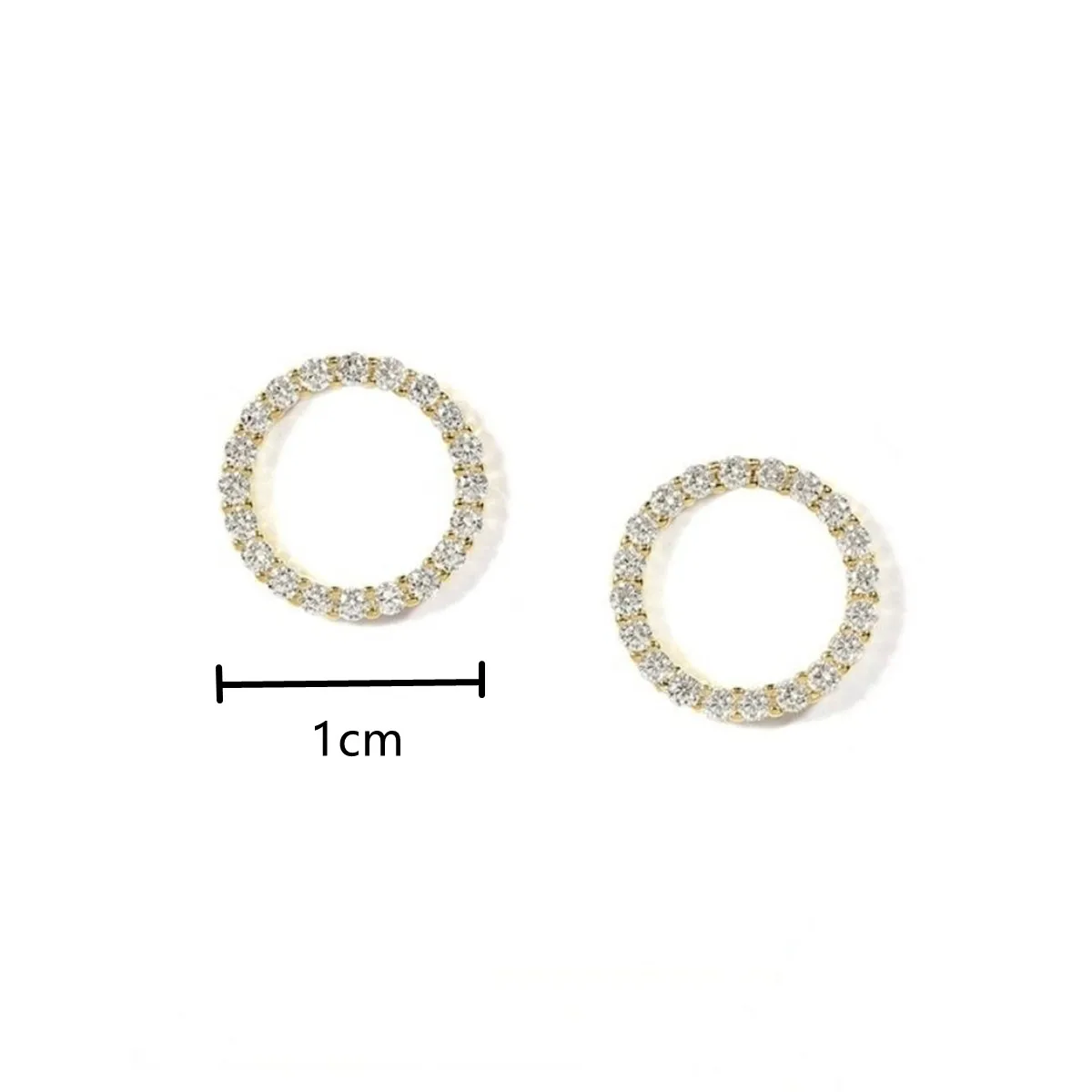 Orecchini semplici in cristallo con ago in argento S925 color oro per le donne Orecchini a cerchio piccolo regalo di gioielli di moda