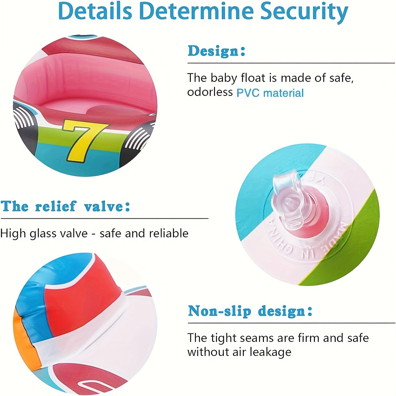 Baby Inflatable Pool Float Swimming Float Boat with Steering Wheel Horn for Kids Toddlers Age 1-4 Boys Girls