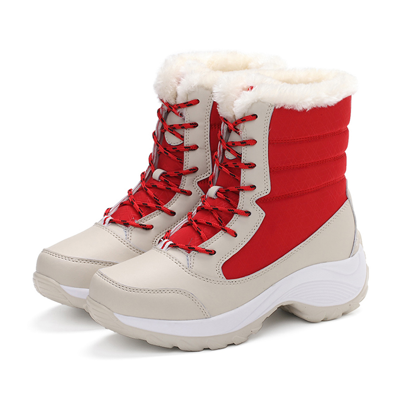 Botas de nieve para Mujer, nuevos zapatos de plataforma para Mujer, Botas planas para mantener el calor, Botas informales de felpa para Mujer, zapatos de invierno para Mujer