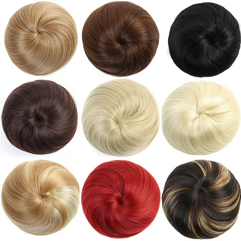 MANWEI Tổng Hợp Kẹp Búi Tóc Thun Tóc Thẳng Chignon Nối Dài Scrunchie Bộ Tóc Giả Dành Cho Phụ Nữ Và Trẻ Em