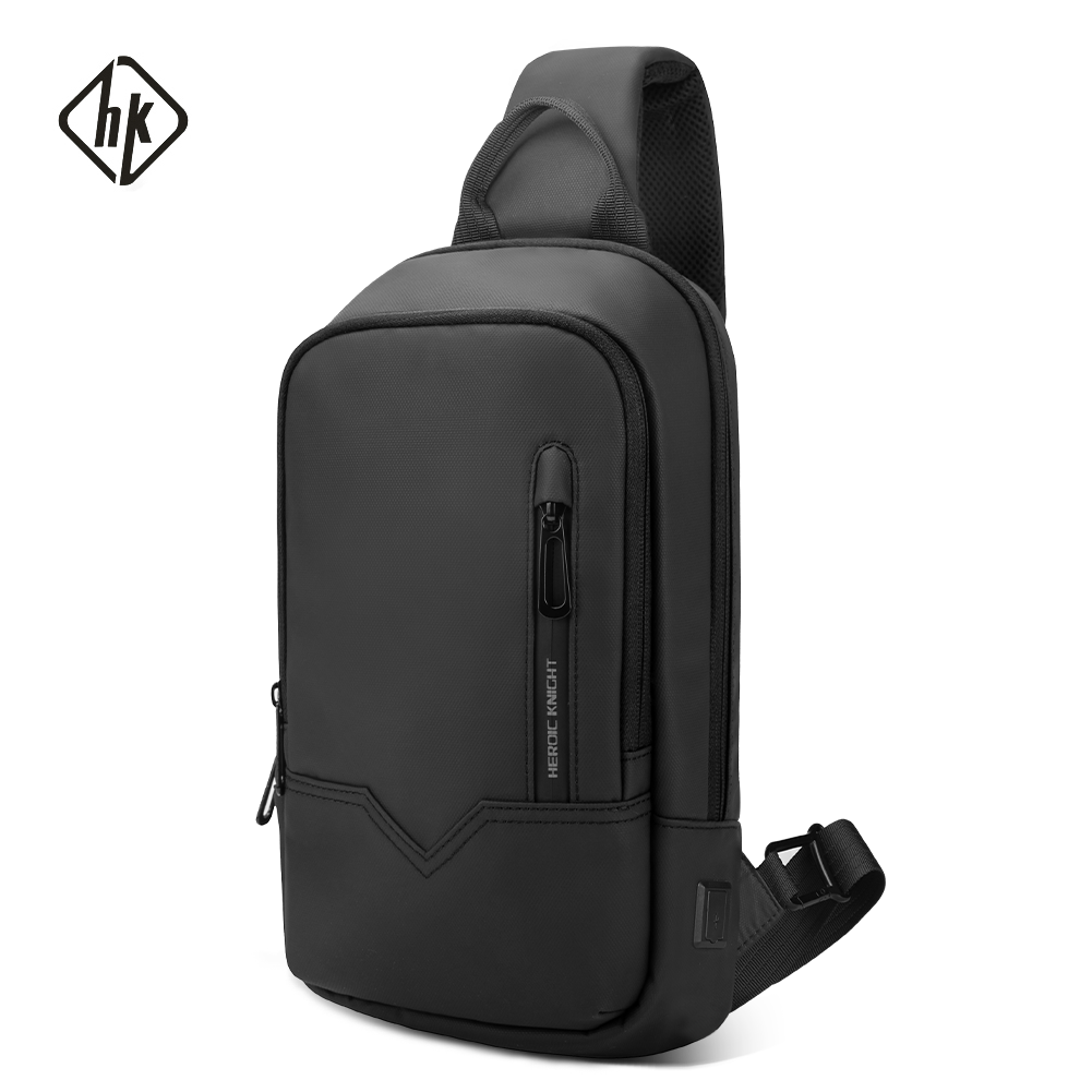 HK Wasserdichte Brusttasche, große Kapazität, Umhängetaschen für Damen und Herren, Oxford, trendige Multifunktions-Herren-Umhängetaschen mit USB