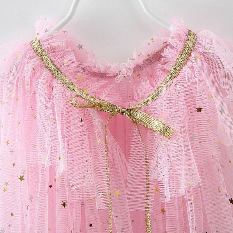 Zomer Meisje Prinses Feestaccessoires Mantel Sneeuwkoningin Elsa Anna Kostuum Cape Rapunzel Aurora Pailletten Tule Halloween Mantel