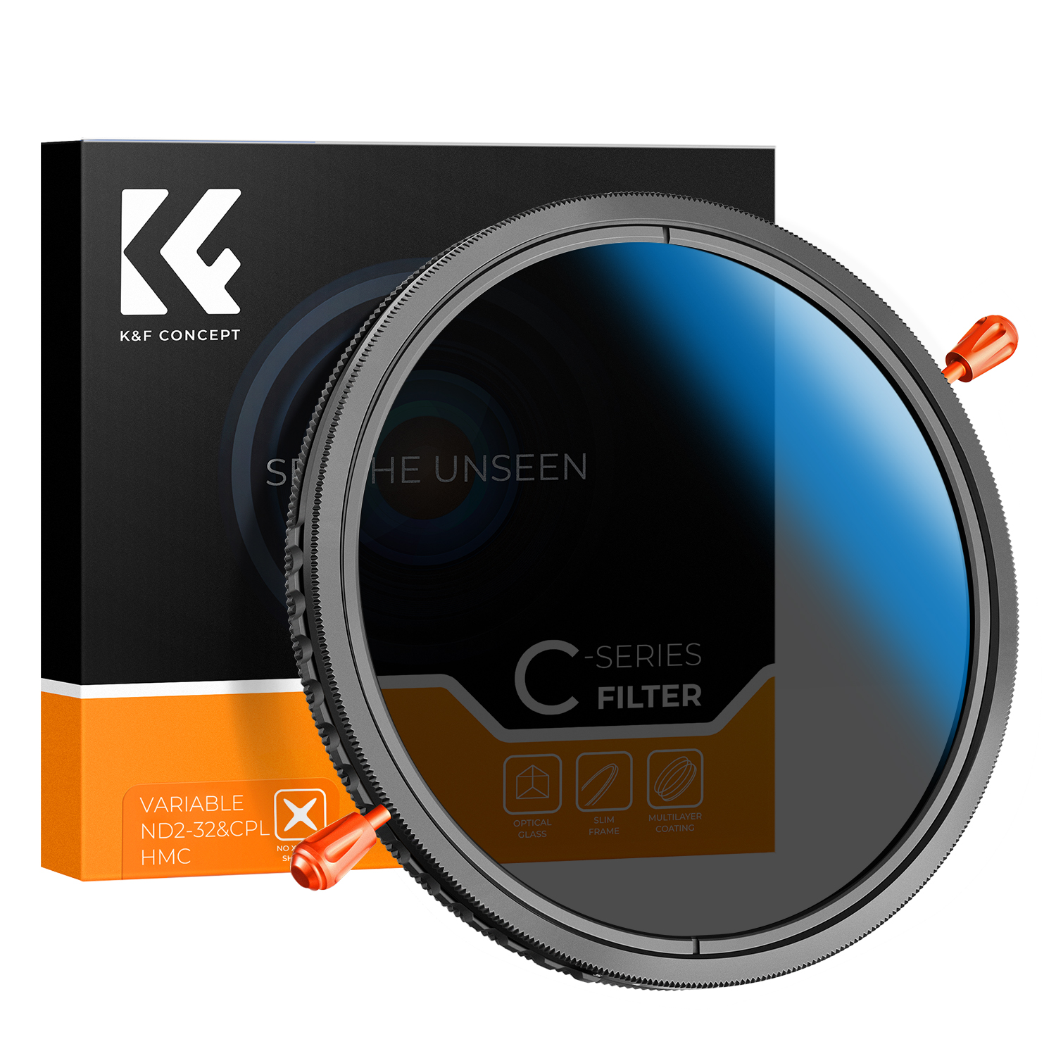 K&F Concept 2 in 1 CPL ND Filter 58mm 55mm 52mm 49mm ND2 32 82mm 77mm 72mm 67mm Variable ND32 62mm 46mm 43mm 40.5mm 37mm VND32