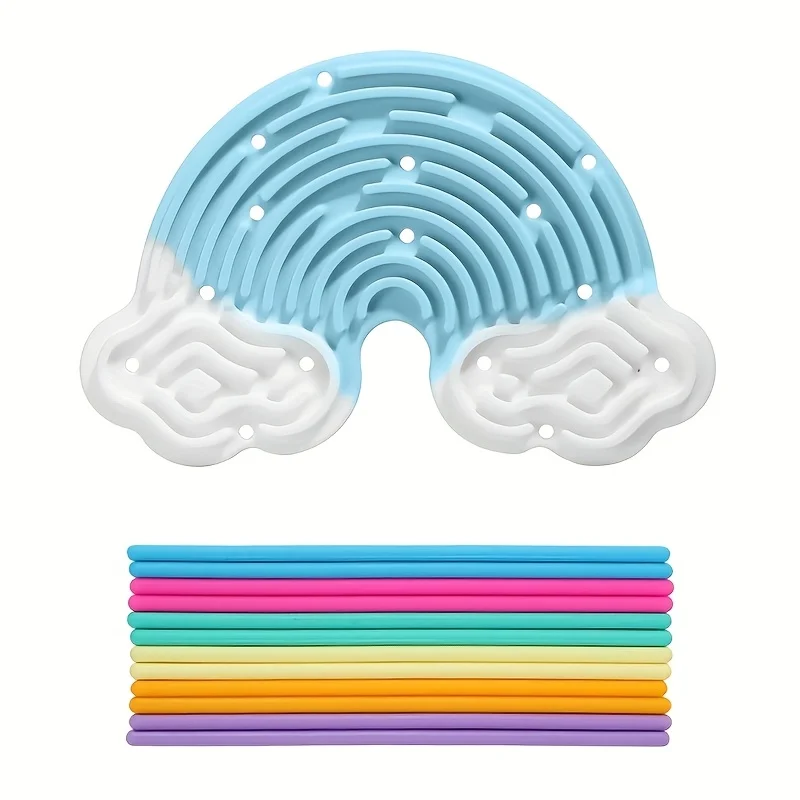 Creative Rainbow Clouds Sensory Activity Board - Double Sided Silicone Busy Board, Fine Motor Skills & Fun Play