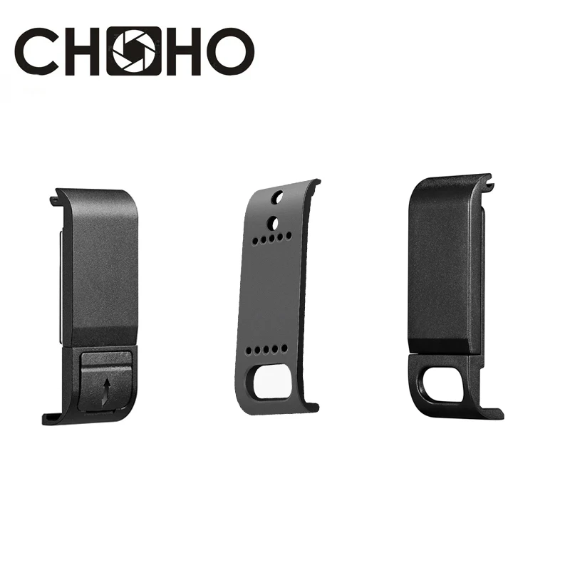 Cubierta lateral recargable, tapa de batería de repuesto, cubierta de puerta, lata de plástico para Go Pro Hero 13/12/11/10/9/8, accesorios negros
