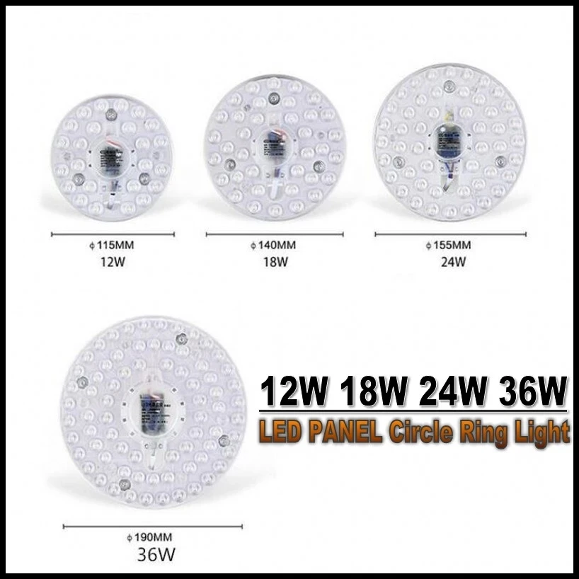 100W 36W 24W 18W 12W LED anillo PANEL círculo luz SMD LED tablero de techo redondo tablero de lámpara circular AC 220V 230V 240V luz LED