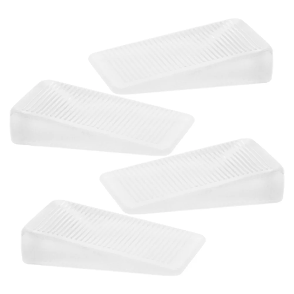 4 Pcs Furniture Shims Leveling Feet Door Stabilizers Table Supports Floor Adjusters Cabinet Bumpers Clear Soft Rubber Pads