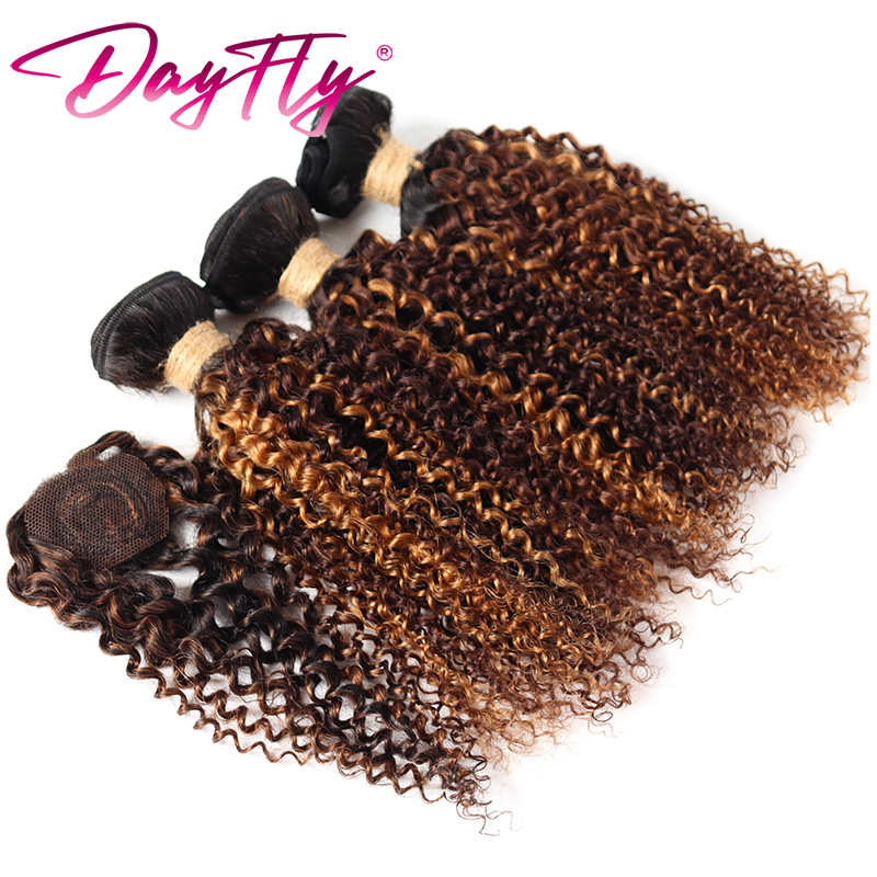 Kurze lockige Menschenhaarbündel, brasilianische Haarwebart-Bündel mit Verschluss, Jerry Curly Hair Bundles mit günstigem Verschluss für Frauen