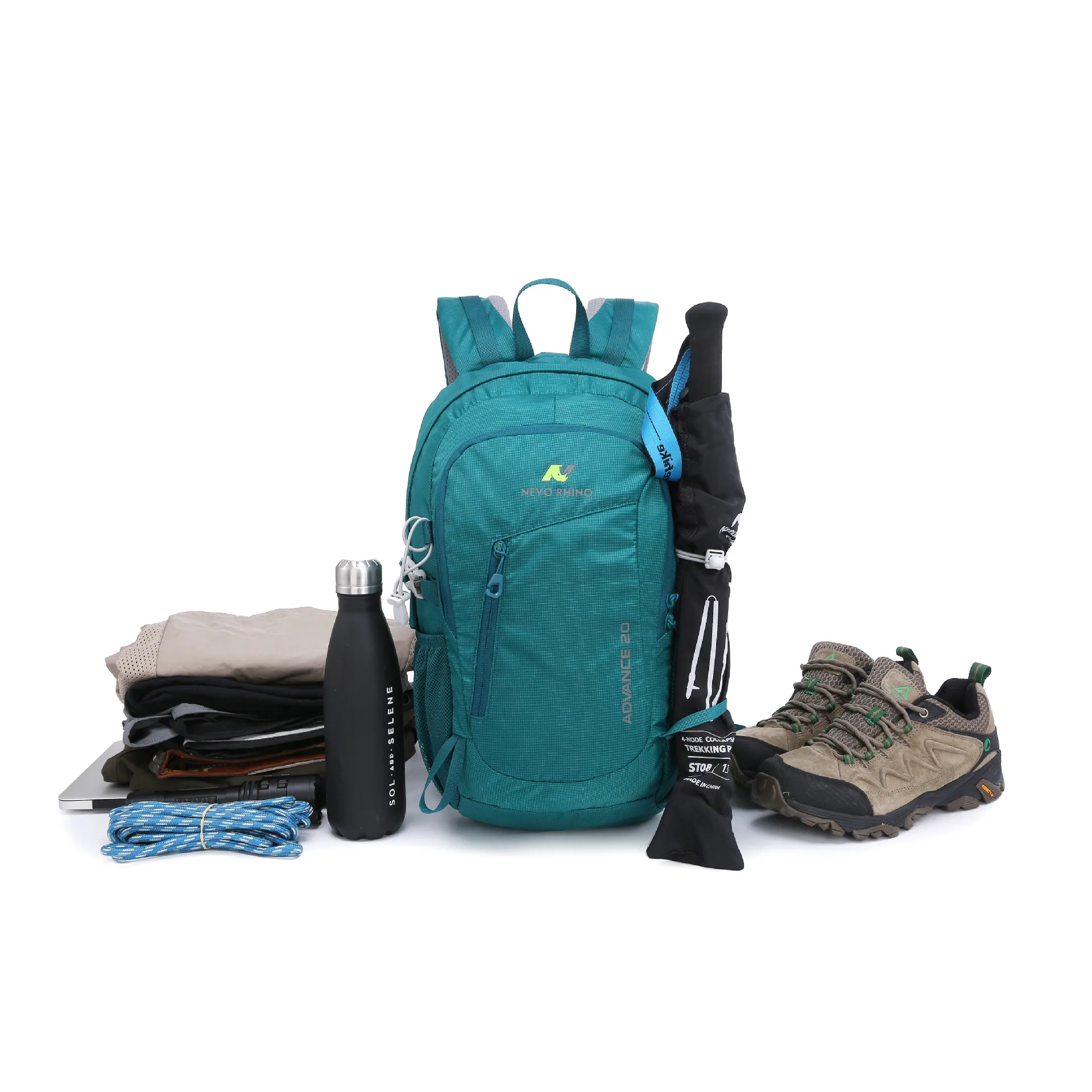 超軽量ポータブル折りたたみバックパック、折りたたみ式登山バッグ、屋外、登山、サイクリング、旅行用ナップザック、ハイキングデイパック、22l