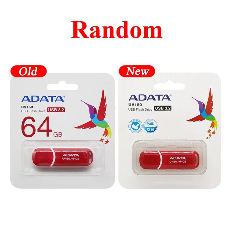 ADATA UV150 USB 3.2 Flash Drive 32GB 64GB Pendrive Tốc Độ Cao Portale Đỏ USB Ổ Đĩa U Bút bộ Nhớ Dành Cho Máy Tính