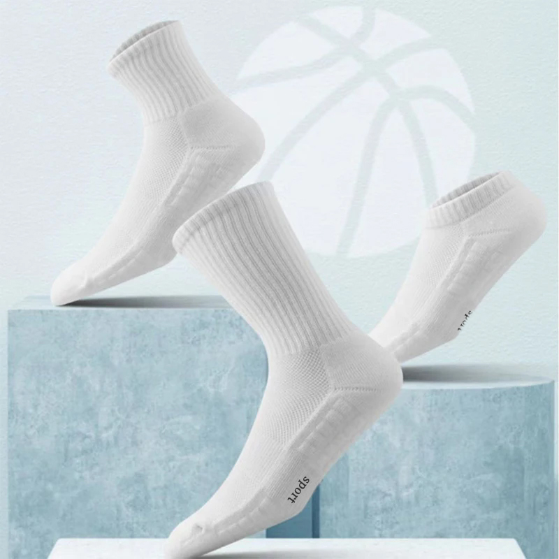 Schweißabsorbierende und atmungsaktive Sportsocken für Herren mit dickem Boden und unterem Kissen zum Laufen, professionelle Sport-Herrensocken