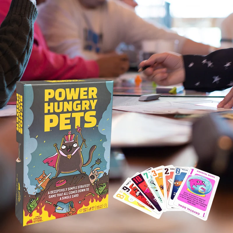 Power Hungry Pets Card Game Board Game Family Party Strategy Cards Games Party Card Challenging Strategy Game