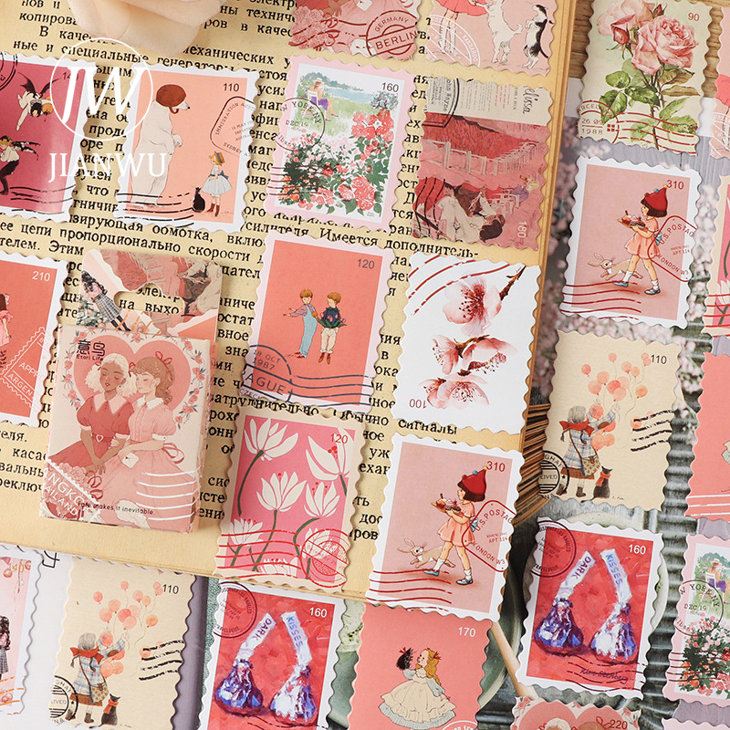 JIANWU 46 個ヴィンテージ装飾ラベル箱入りステッカー文学アートジャーナルコラージュ素材スクラップブッキングステッカー文房具