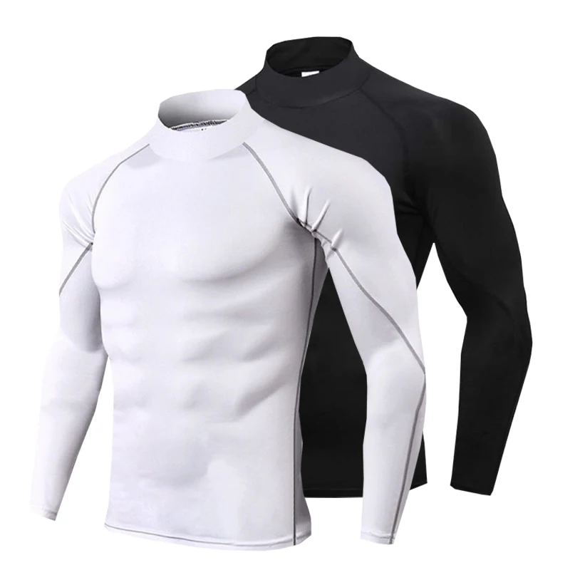1 stücke männer Lange ärmeln Thermo-unterwäsche Männlich Dünne Eng Anliegende Schnell Trocken Elastische Fitness Tops Mann Herbst winter Sprots Tragen