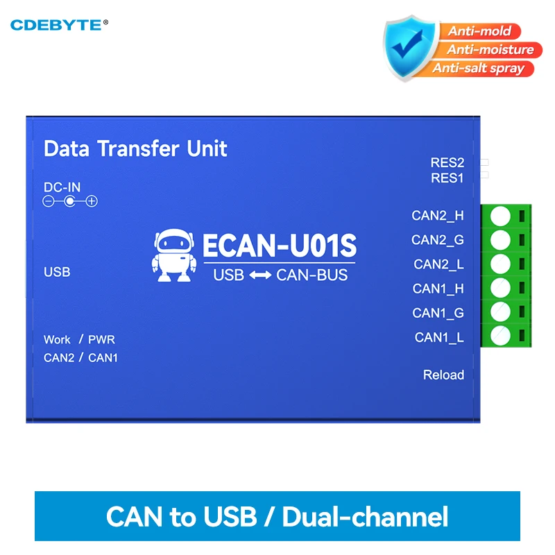 CAN naar USB-Konverter CAN2.0 Hata Ayıklayıcı Veri Yolu Analizörü CAN-BUS Çift Yönlü 2 Yollu Alıcı-Verici CDEBYTE ECAN-U01S Taşınabilir Röle