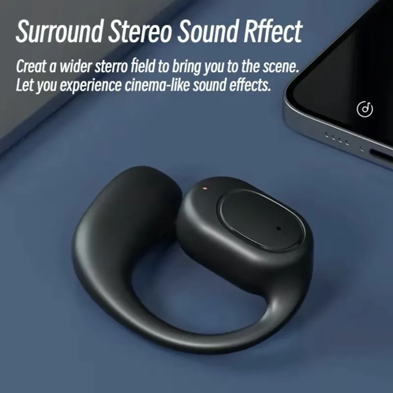 KY2 Fones De Ouvido Bluetooth Sem Fio, Condução De Ar, OWS Headphone, Hi-Fi Ear-Hook, Música, Esportes, Cancelamento de Ruído Headset para Smart Phones